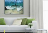 Painted Ocean Wall Murals Ocean Coastal Boat Painting Wall Art Beach Decor