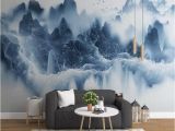 Painted Wall Murals Nature 3d Chinese Tv Background Wall Paper Ink Landscape Artistic Mural