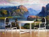 Painted Wall Murals Nature Realistic Landscape Oil Paintings Valley Spring Mural