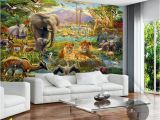 Painting A Mural On A Bedroom Wall Custom Mural Wallpaper 3d Children Cartoon Animal World forest