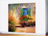 Painting Wall Murals Type Of Paint Blooming Summer Patio Wall Mural