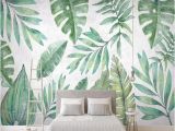 Palm Leaf Wall Mural 3d Wallpaper nordic Style Tropical Plant Banana Leaf Hand Painted Tv Background Wall Murals Living Room Bedroom Papel De Parede Wallpaper High