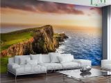 Panoramic Wallpaper Murals Sunset Wall Mural Ocean Coast Self Adhesive Peel & Stick Panoramic