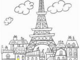 Paris Coloring Pages for Adults Paris Buildings & Eiffel tower Cute Coloring Page to On
