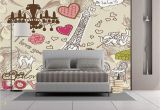 Paris Wall Mural Eiffel tower Amazon Wall Mural Sticker [ Paris Decor Doodles