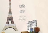 Paris Wall Mural Eiffel tower Maruoxuan Paris Eiffel tower Living Room Bedroom Decor Vinyl Mural Art Wall Decals Bedroom 3d Wallpaper 60 90cm