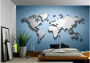 Peel and Stick Murals for Walls Details About Peel & Stick Mural Self Adhesive Vinyl Wallpaper 3d Silver Blue World Map