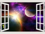 Peel and Stick Wall Murals Amazon Peel & Stick Wall Murals Outer Space Galaxy Planet 3d Wall Srickers for Living Room Window View Removable Wallpaper Decals Home Decor Art 32×48 Inches