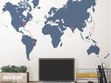 Peel and Stick World Map Wall Mural Destination World Map Wall Decal