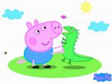 Peppa Pig Wall Mural asian Paints Wall S Peppa Pig Captain George with Mr Dinosaur