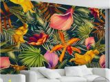 Photo Wall Mural Custom Custom Wall Mural Tropical Rainforest Plant Flowers Banana