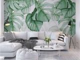 Photo Wall Mural Custom Custom Wallpaper Mural Hand Painted Tropical Plants Leaves