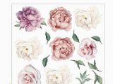 Pink Rose Wall Mural Peony Rose Flowers Wall Sticker Vintage Lilac Peony Wall Stickers Room Decals Mural Home Decor Kids Room Girls Gift Flower Wall Sticker Flower Wall