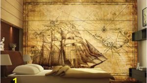 Pirate Map Wall Mural 3d Wall Mural Map Pirate Ship Treasure Map by Daculjashop On