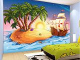 Pirate Wallpaper Murals Us $9 65 Off Custom 3d Wallpaper Cartoon Pirate Ship Mural Children S Room Kindergarten Lovely Decor Wallpaper Papel De Parede Infantil In