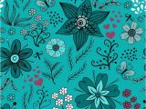 Pixers Wall Murals Reviews Floral Seamless Pattern On Turquoise Background Wall Mural Vinyl