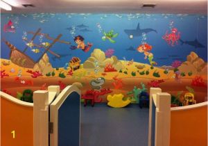 Playroom Wall Mural Ideas Kids Playroom Underwater Wall Mural theme