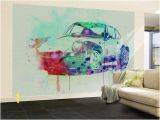 Porsche Wall Mural Porsche 911 Watercolor 2 Wall Mural by Naxart at Allposters