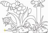 Preschool Coloring Pages for Spring Spring Bugs Coloring Pages