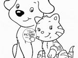 Printable Coloring Pages Dogs and Cats Cat and Dog Coloring Page for Kids Animal Coloring Pages