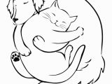 Printable Coloring Pages Dogs and Cats Dog and Cat Sleeping to Her Coloring Page Coloring