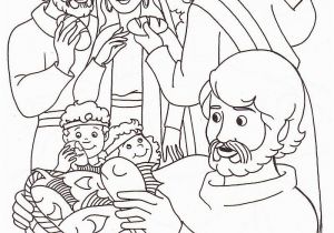 Printable Coloring Pages Of Jesus Feeding the 5000 New Jesus Feeds Five Thousand Coloring Page