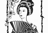 Printable Geisha Coloring Pages Free Coloring Page Coloring Adult Japan Geisha with Fan by Krystsina