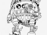 Printable Robot Coloring Pages Doodle Invasion Drawings