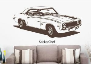 Racing Car Wall Mural 1969 Chevy Camaro Car Wall Decal Muscle Car Decals Muscle