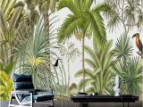 Rain forest Wall Mural Retro Tropical Rain forest Wallpaper southeast asia Plant