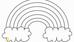 Rainbow and Clouds Coloring Page Extra Rainbow Template Full Page Printout