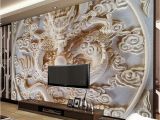 Religious Murals Wallpaper Custom 3d Wall Murals Wallpaper Chinese Style Dragon Relief