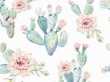 Removable Floral Wall Mural Cactus Watercolor Wallpaper Decals Boho Wallpaper Floral Wallpaper Removable Wallpaper Cactus Wallpaper Peel and Stick Wallpaper