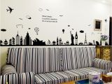 Removable Mural Wall Stickers City Silhouette Removable Wall Sticker Room Mural Decal Home