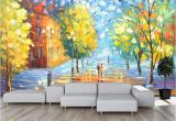 Removable Wall Murals Nature 3d Abstract Colorful Woods Wallpaper Removable Self