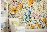 Removable Wall Murals Nature Removable Wallpaper Colorful Floral