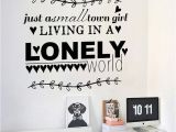 Reusable Vinyl Wall Murals town Girl Lonely Quotes Wall Art Vinyl Decal Home Room Decor