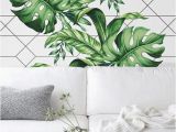 Reusable Wall Murals Living Room Decoration with Patternand Leaves Wallpapered Wall with