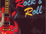 Rock N Roll Wall Mural Vintage Rock and Roll Music Background Vector Illustration