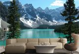 Rocky Mountain Wall Mural Azure Blue Lake Banff Rocky Mountain 3d Full Wall Mural