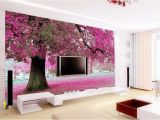 Romantic Bedroom Wall Murals 3d Wallpaper Bedroom Mural Roll Romantic Purple Tree Wall