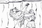 Samson and Delilah Coloring Pages Samson Cartoon Of Samson Struggle with A Lion Coloring Page