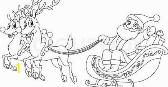 Santa Claus On His Sleigh Coloring Pages Santa and His Sleigh Coloring Pages