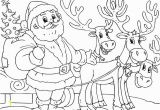 Santa Claus with Reindeer Coloring Pages Printable Santa and Reindeer Coloring Page Christmas Coloring