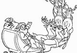 Santa Sleigh and Reindeer Coloring Page Line Christmas Coloring Book Printables