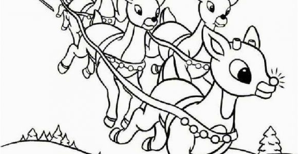 Santa Sleigh and Reindeer Coloring Page Rudolph and Santa Sleigh Coloring Pages Hellokids