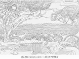 Scenic Coloring Pages Adults Colour Africa Stock Vectors & Vector Art