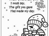 School Age Coloring Pages Snowman Coloring Page Thank You Poem