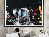 Sci Fi Wall Murals Hd Print 1pc Sci Fi astronaut Night City Canvas Painting