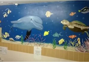 Sea Life Wall Murals Sealife Mural In Nursing Home Bathroom
